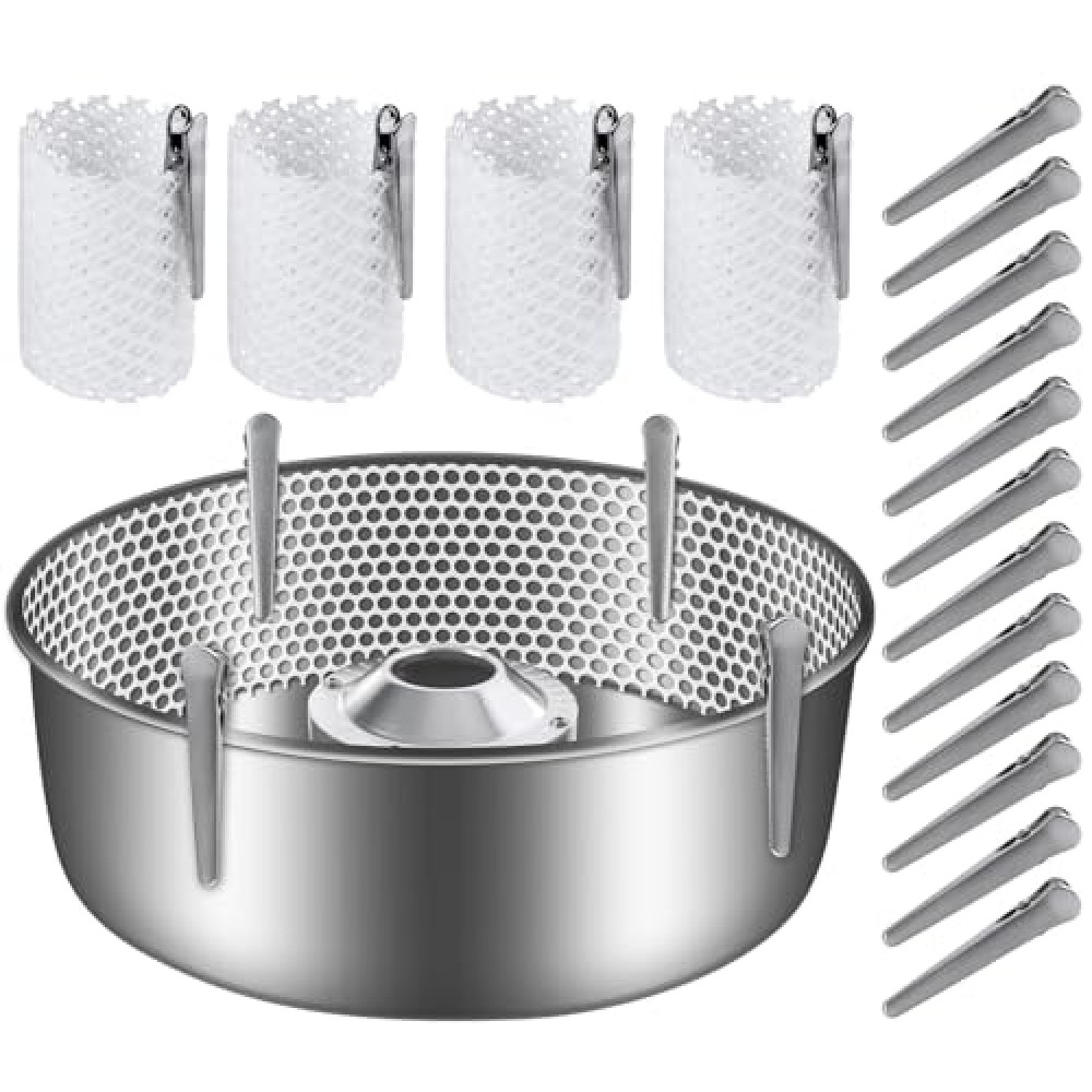 Ajgvq 4 Set Cotton Candy Mesh and Clip Stabilizer Kit, 16 Pcs Clips Reusable Candy Making Accessories Compatible Cotton Candy Machine Diameter 15inch Bowl