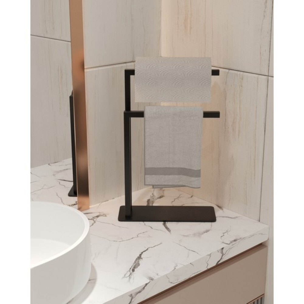 Aju Havluluk Tezgah Üzeri Kağıt Havluluk Ev Banyo Dekorasyonu Paslanmaz Metal Tasarım Montaj Gerektirmez - Siyah Havluluk Fiyatı