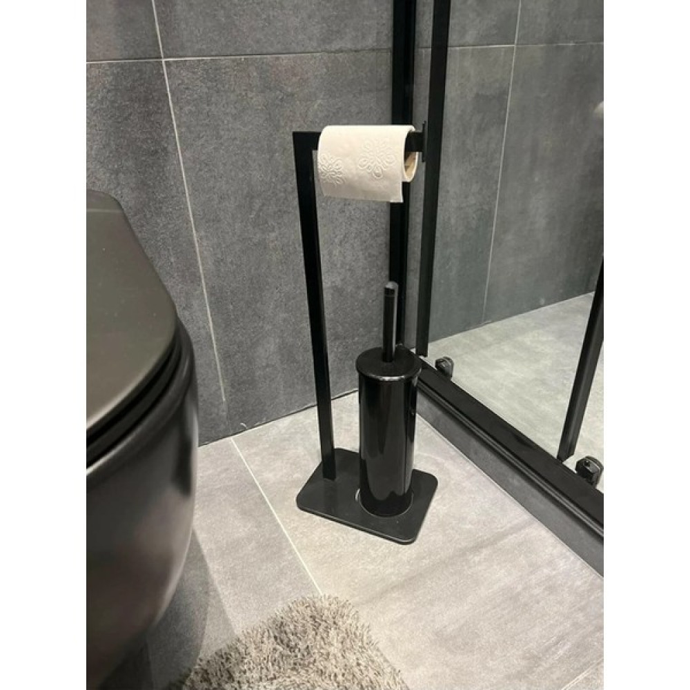Aju Tuvalet Kağıtlığı Siyah Fırçalı Özel Tasarım Ağır Döküm Ayaklı Devrilmez Banyo Kurulum Gerektirmez Tuvalet Kağıtlığı Fiyatı