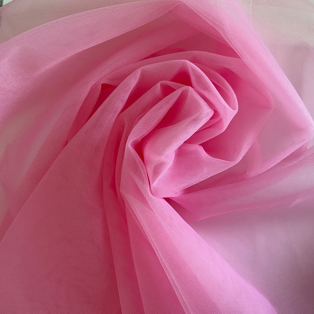 Ak-teksim Kumaş Tekstil Tasarım Pembe Kristal Tül ( 3 Metre En ) Elbise, Düğün, Parti, Dekorasyon, El işi - 100 cm - 07-Pembe - 300 cm Elbise Fiyatı