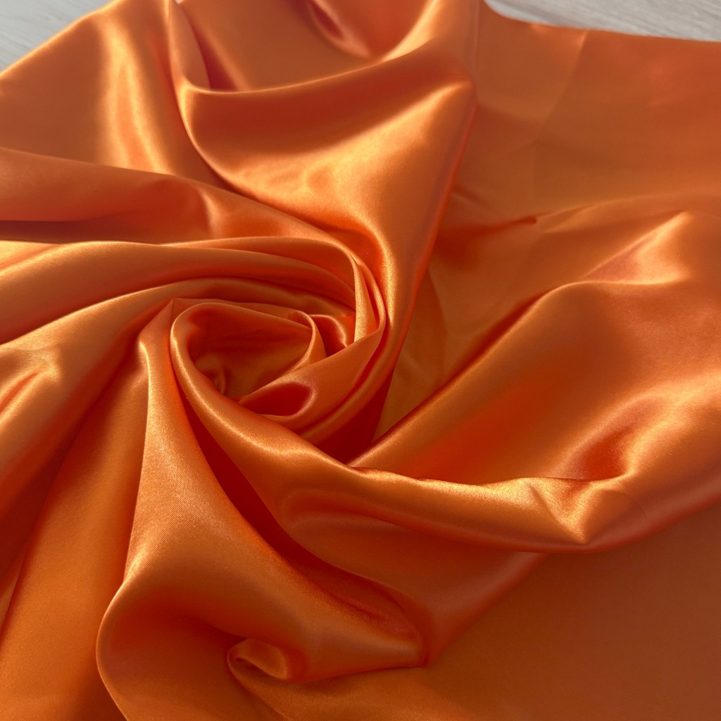 Ak-teksim Kumaş Tekstil Tasarım Turuncu Saten Kumaş 150 Cm En (Ithal Saten) Abiye, Elbise, Düğün Elbisesi, Kese, Dekor, Ev tekstili - Oranj - 100 cm Elbise Fiyatı