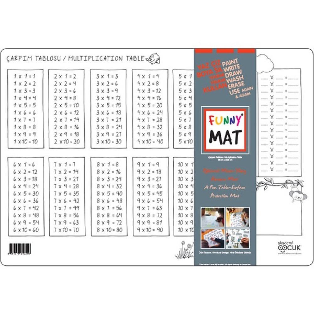 Akademi Çocuk Akademi Çocuk-Funny Mat - Çarpım Tablosu Aktivite & Eğitici Kitaplar Fiyatı