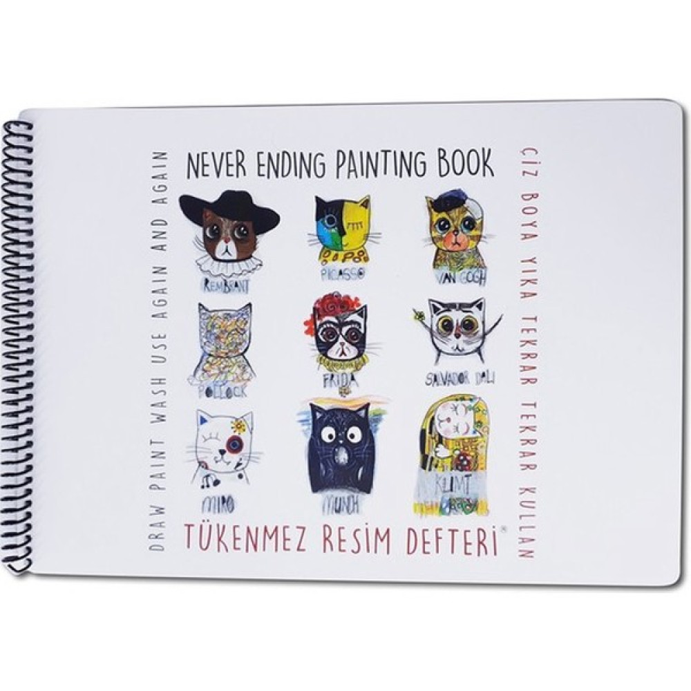 Akademi Çocuk Tükenmez Resim Defteri-1 RESSAM KEDİLER- 25x35cm Resim Defteri Fiyatı