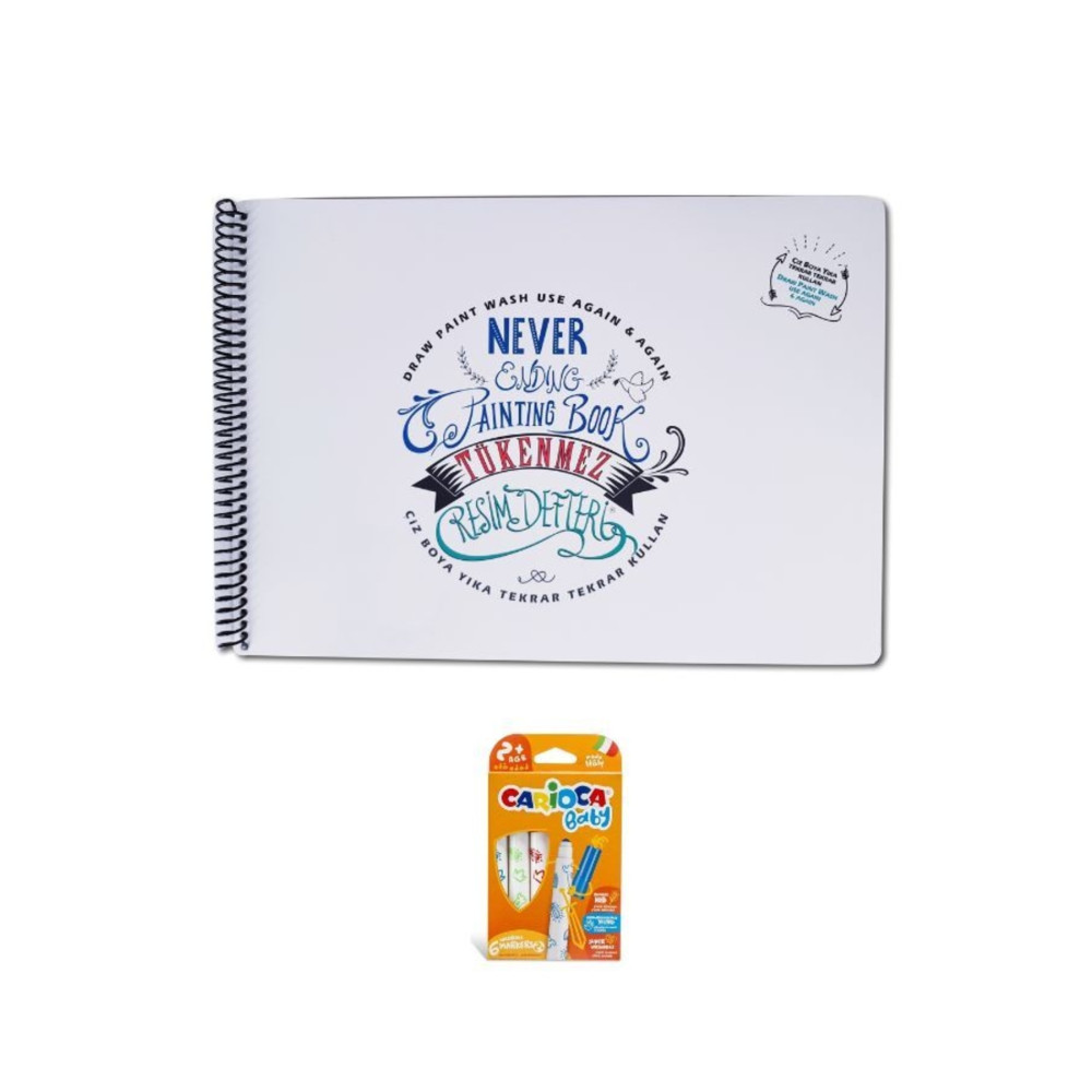 Akademi Çocuk -tükenmez Resim Defteri-1 Ressam Kediler- 25x35cm& Carioca 6 Lı Baby Defter Fiyatı