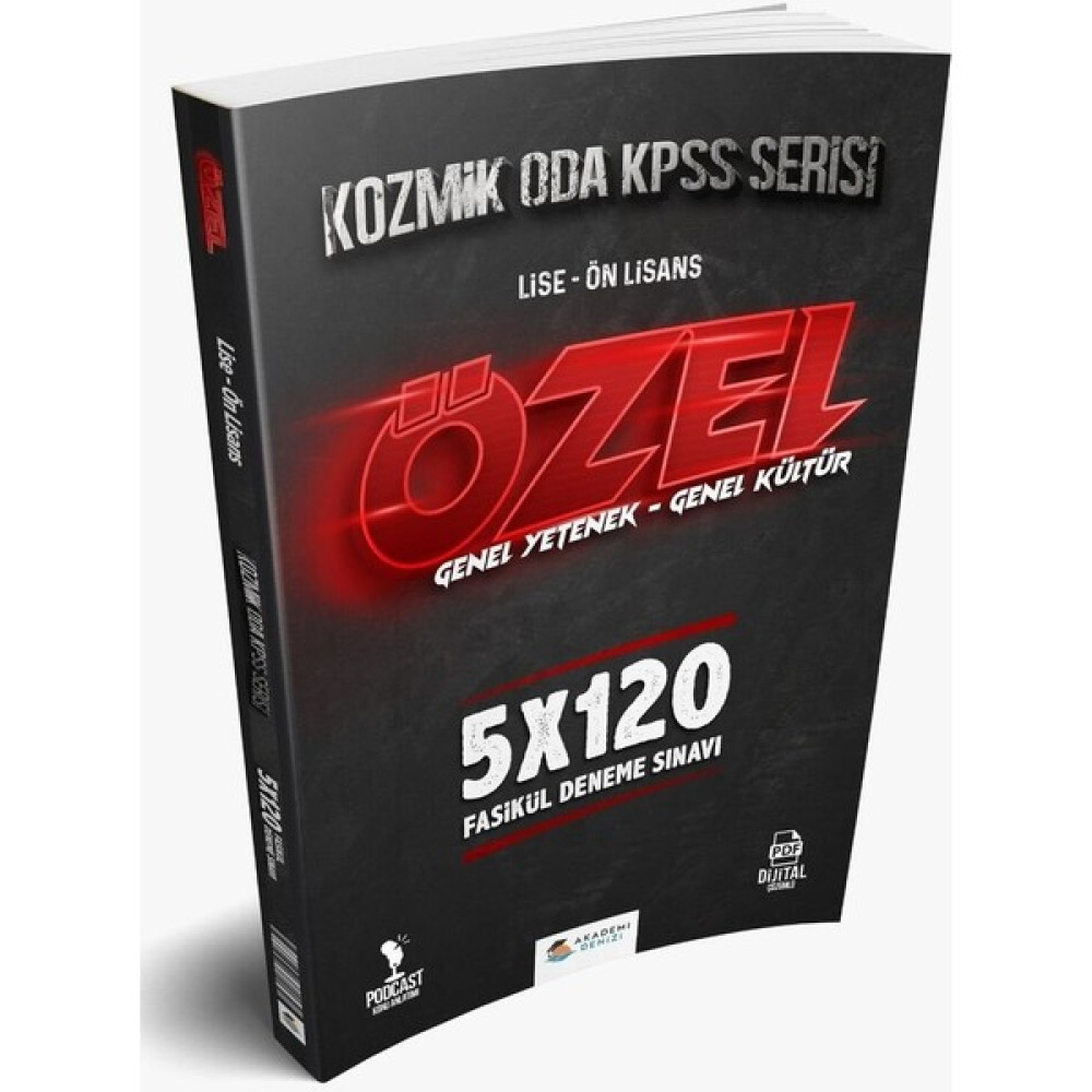 Akademi Denizi Yayınları Akademi Denizi KPSS Genel Yetenek Genel Kültür Kozmik Oda Lise Önlisans 5 x 120 Deneme KPSS Fiyatı