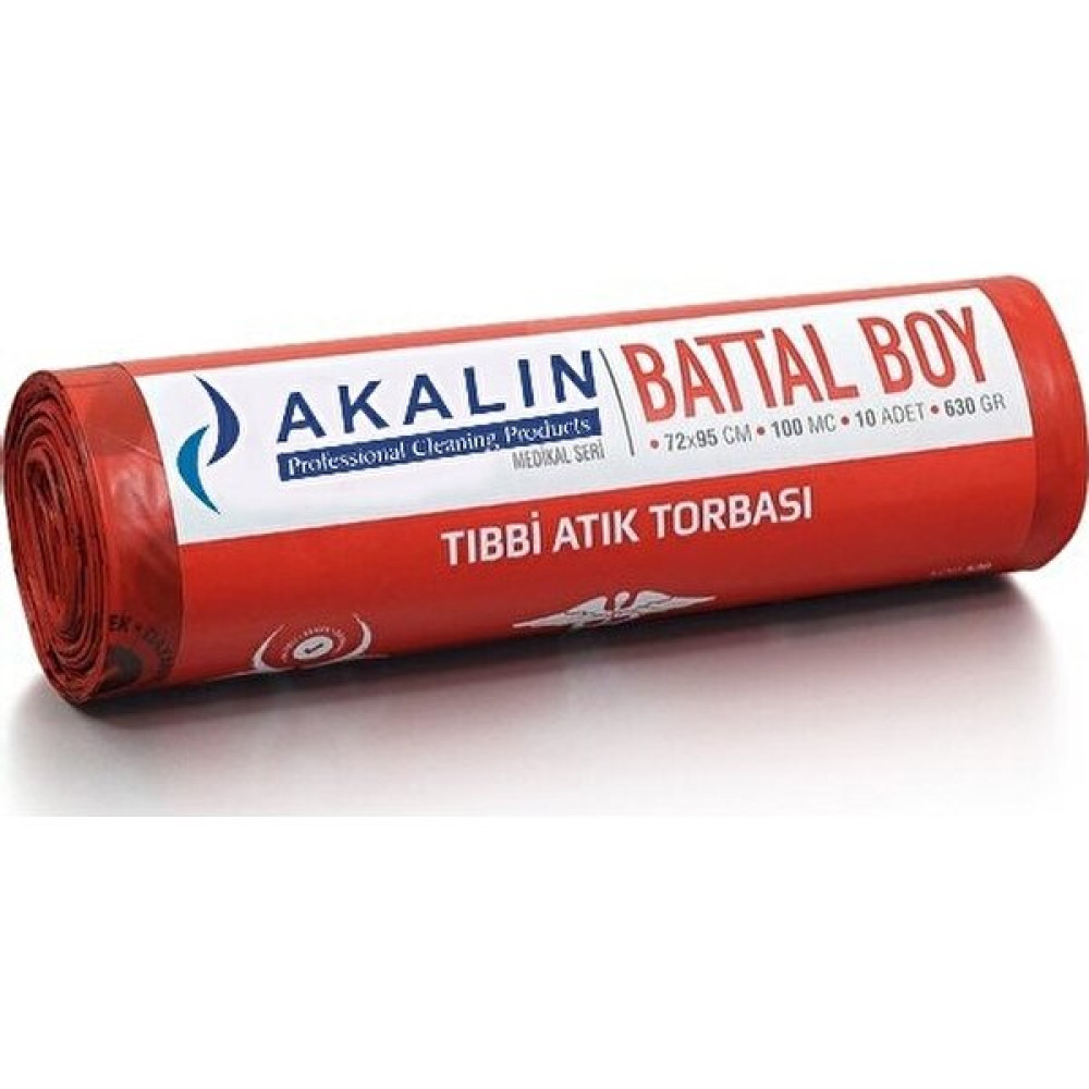 Akalın Professional Cleaning Products Akalın Battal Boy Tıbbi Atık Çöp Poşeti 72 x 95 cm 10 Adet Çöp Poşetleri Fiyatı
