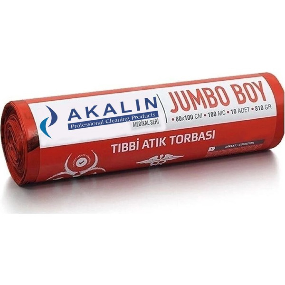 Akalın Professional Cleaning Products Akalın Jumbo Boy Tıbbi Atık Çöp Poşeti 80 x 110 cm 10 Adet Çöp Poşetleri Fiyatı