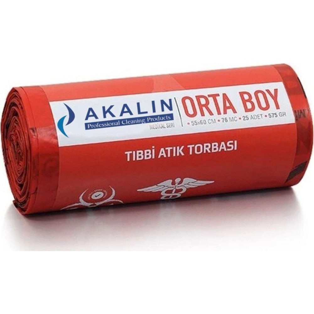 Akalın Professional Cleaning Products Akalın Orta Boy Tıbbi Atık Çöp Poşeti 55 x 60 cm 25 Adet Çöp Poşetleri Fiyatı