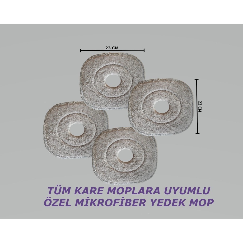 Akalın Professional Cleaning Products Parex, Kapsam, Manor, Spring Water, Kıl ve Tüyleri Toplayan Kare Mikrofiber Yedek Paspas Mop - 4 ADET Araca Özel Paspaslar Fiyatı