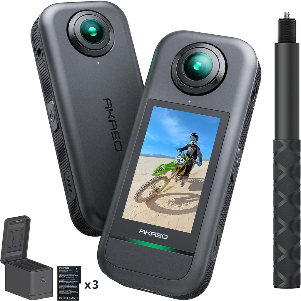 Akaso 360 Creator Combo Aksiyon Kamera 5.7k 360° Video, 48MP Sensör, 72MP 360° Fotoğraf, Görünmez Selfie Çubuğu, aı takip Aksiyon Kameralar Fiyatı
