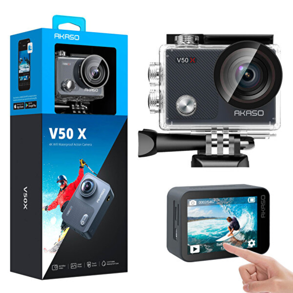 Akaso V50X 4K 30fps Aksiyon Kamera ve Aksesuar Seti Aksiyon Kameralar Fiyatı