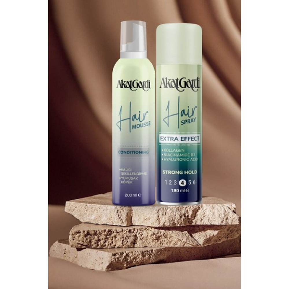 Akat Gardi Condıtıonıng Saç Köpüğü 200 Ml & Strong Hold Saç Spreyi 180 Ml Saç Şekillendirici Sprey Fiyatı