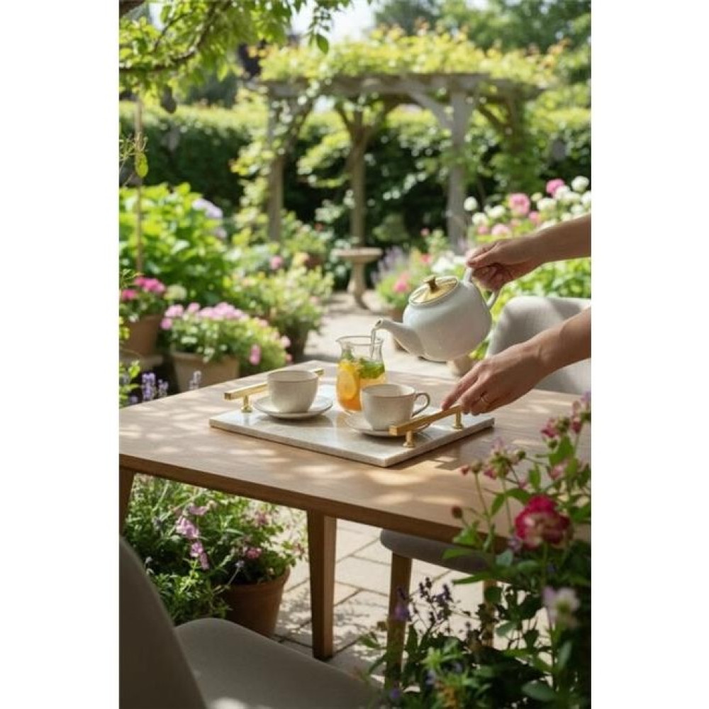 Akayev Traverten Altın Florya 30X20 cm Tepsi Diğer Fiyatı