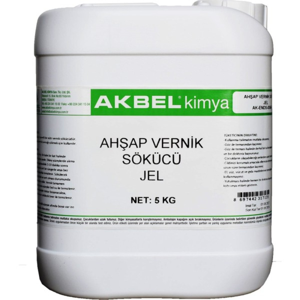 Akbel Ahşap Vernik Sökücü Jel 5 Kg - 1 KG - Beyaz Şeffaf Boya Malzemeleri Fiyatı