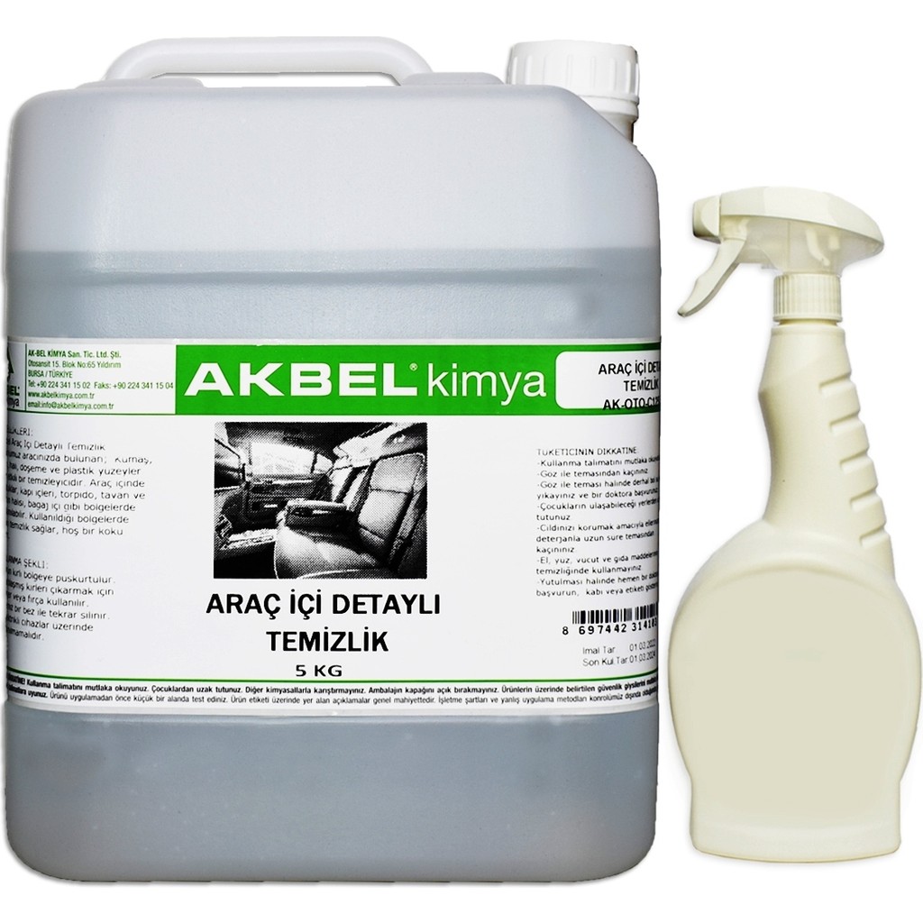 Akbel Araç İçi Detaylı Temizlik 5 Kg+Uygulama Spreyi Oto Bakım & Yenileme Ürünleri Fiyatı