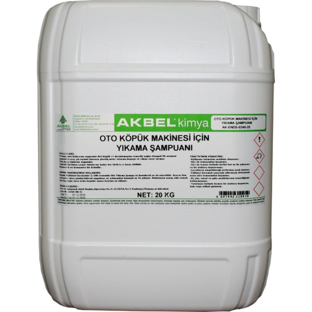 Akbel Kimya Oto Köpük Makinesi İçin Yıkama Şampuanı 20 kg 1/100 Oto Yıkama Ürünleri Fiyatı
