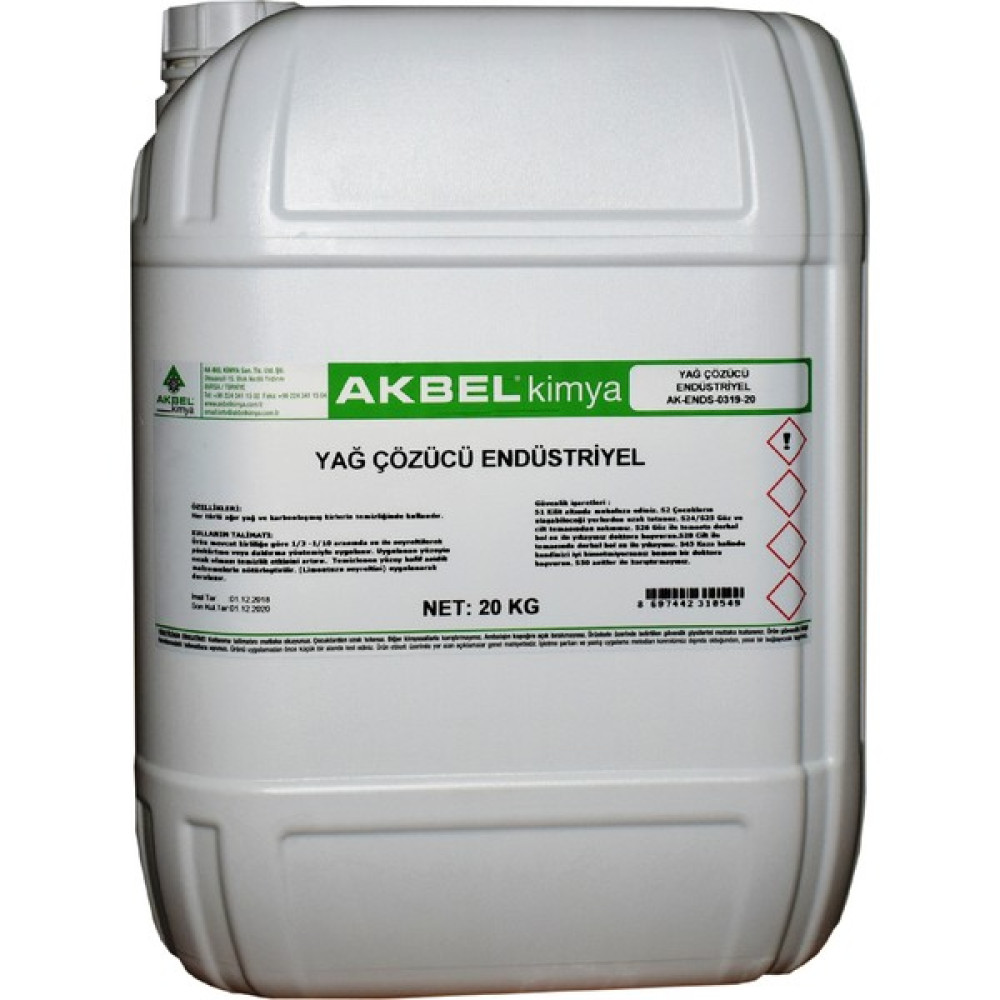 Akbel Kimya Yağ Çözücü Endüstriyel 20 Kg Temizlik Malzemeleri Fiyatı