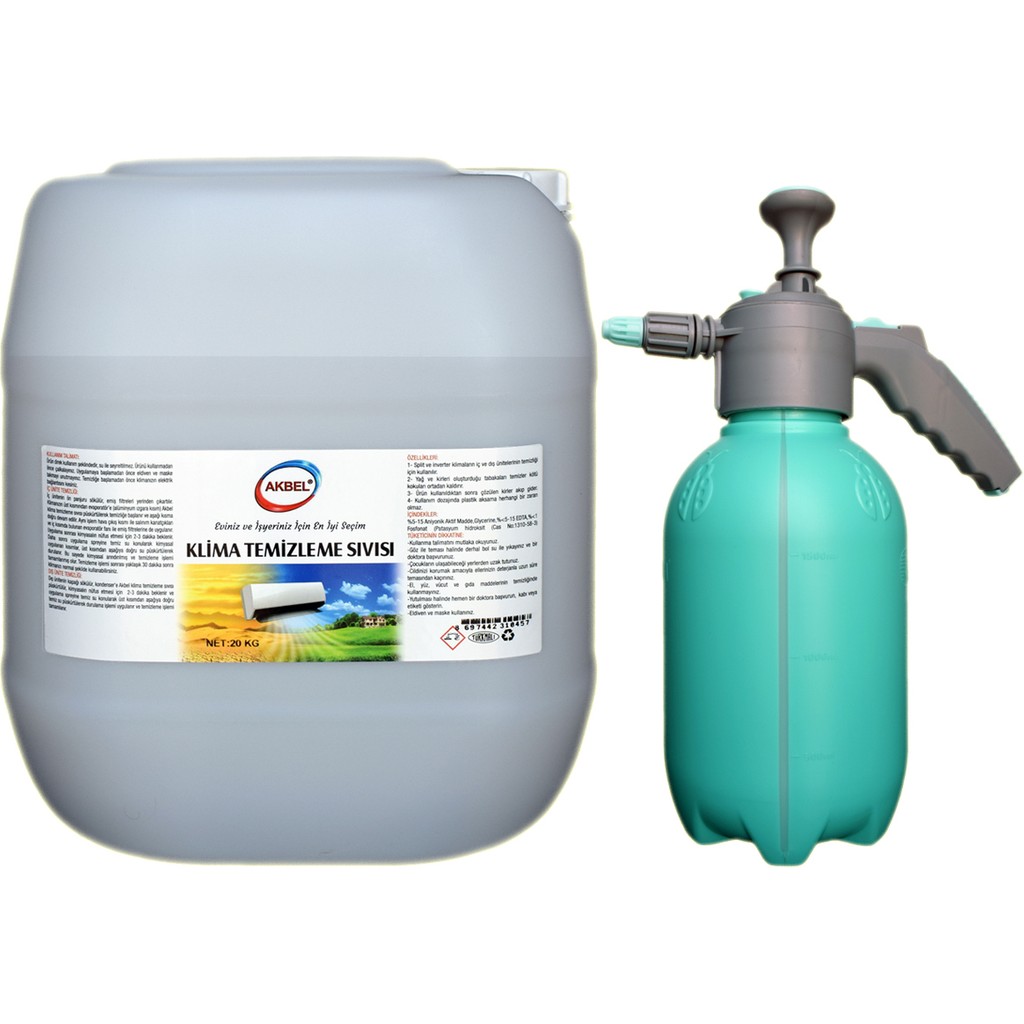 Akbel Klima Temizleme Sıvısı 20 Kg + 2 lt Profesyonel Uygulama Pompası Klimalar Fiyatı
