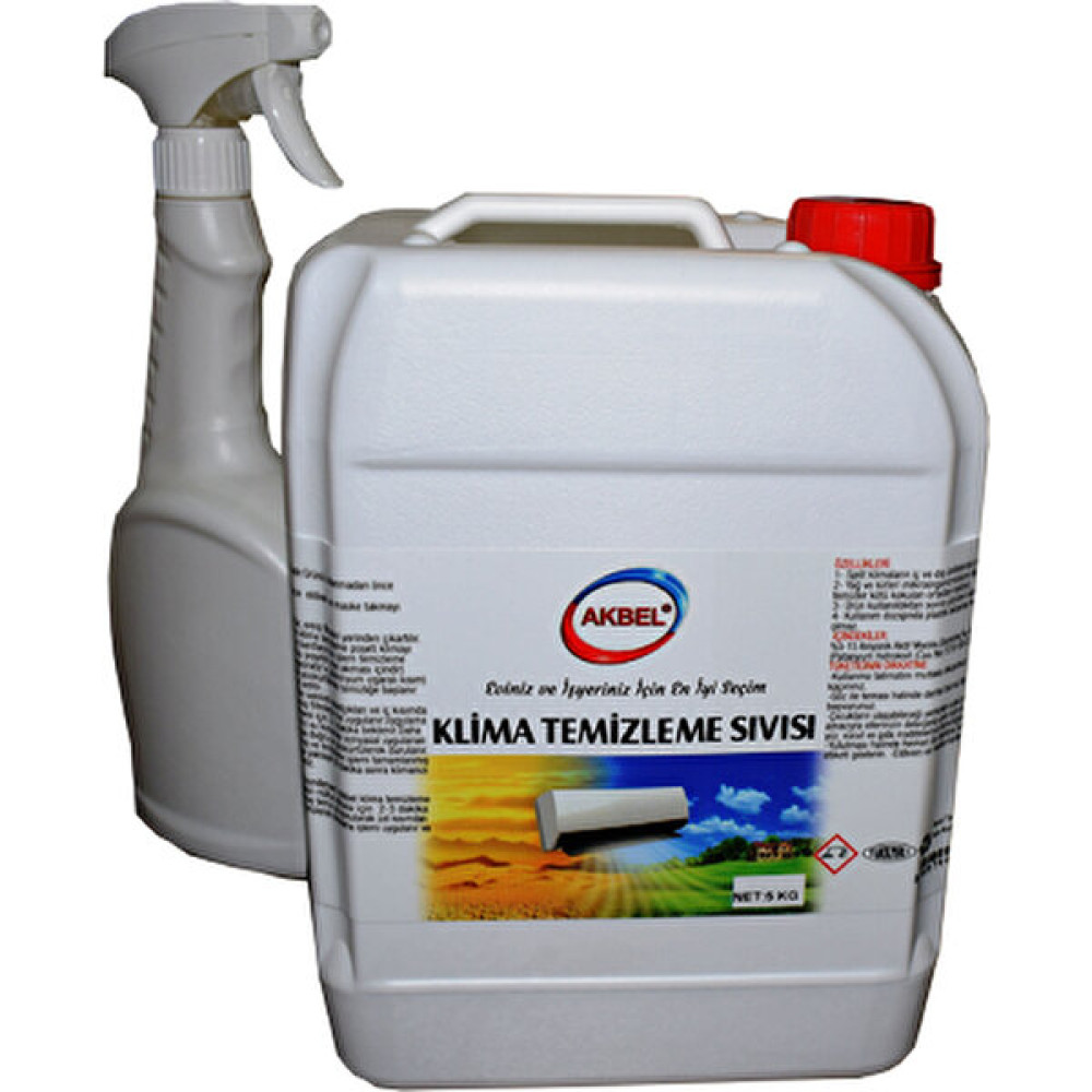 Akbel Klima Temizleme Sıvısı (Direk Kullanım) 5 Kg+Uygulama Spreyi Temizlik Malzemeleri Fiyatı