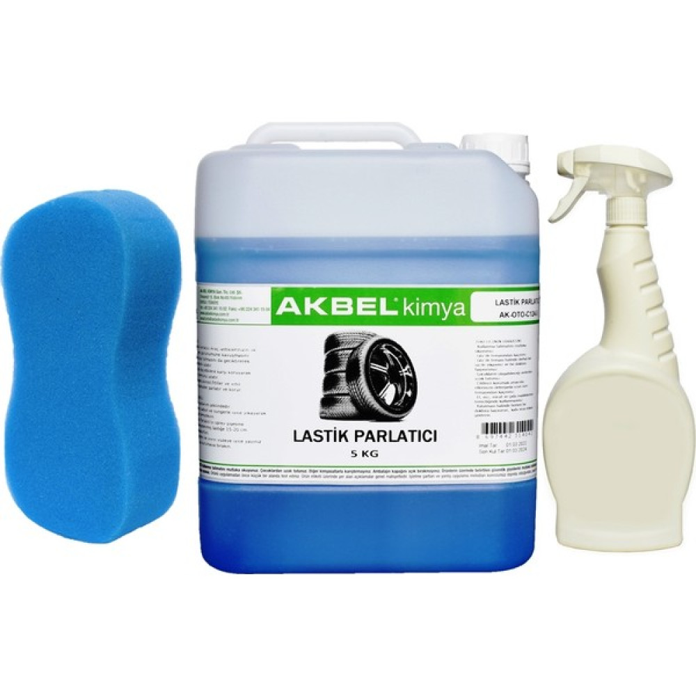 Akbel Lastik Parlatıcı 5 Kg + Uygulama Spreyi ve Sünger Lastikler Fiyatı