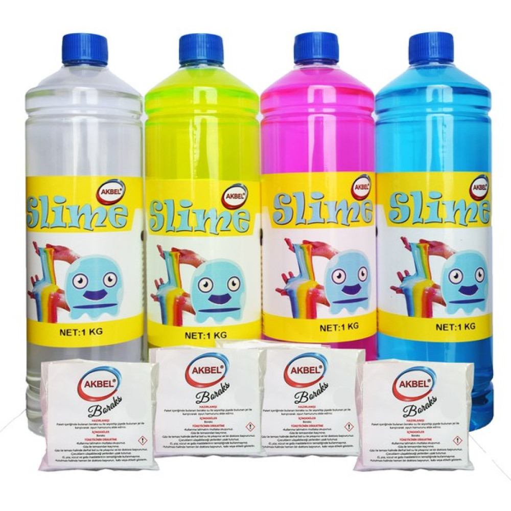 Akbel şaka hamuru slime 4 renk 4x1 kg + boraks Eğitici Oyuncak Fiyatı