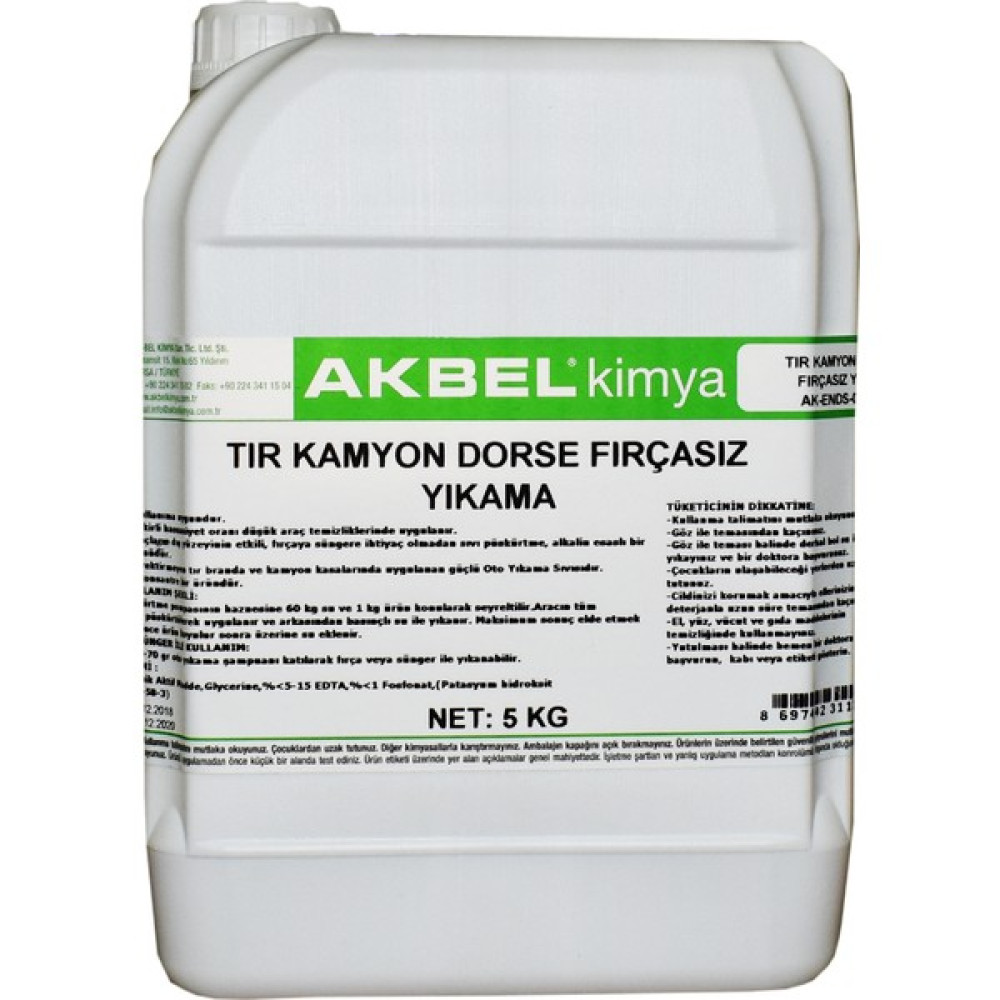 Akbel Tır Kamyon Dorse Fırçasız Yıkama 5 kg 1/60 Oto Yıkama Ürünleri Fiyatı