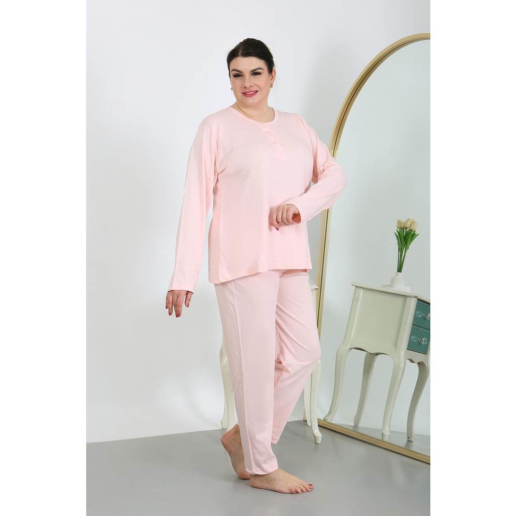 Akbeniz Kadın Büyük Beden Uzun Kol Penye Pijama Takımı Pembe 202501 Diğer Fiyatı