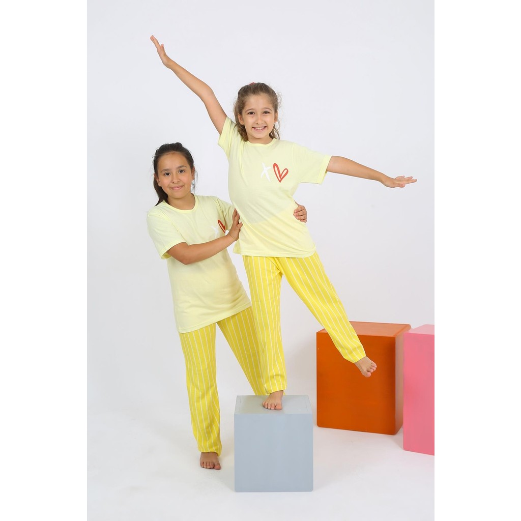 Akbeniz Kız Çocuk Kısa Kol Sarı Penye Pijama Takım 20432 Diğer Fiyatı