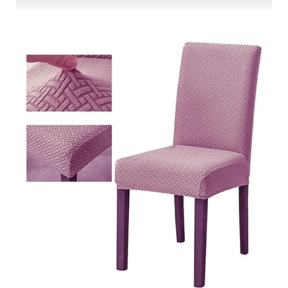 Akbu Likrali Kümaş Desenli Sandalye Örtüsü, Lastikli, Esnekli , Sandalye Kılıfı 1 Adet - 35 x 50 cm - Pembe Koltuk & Kanepe Örtüsü Fiyatı