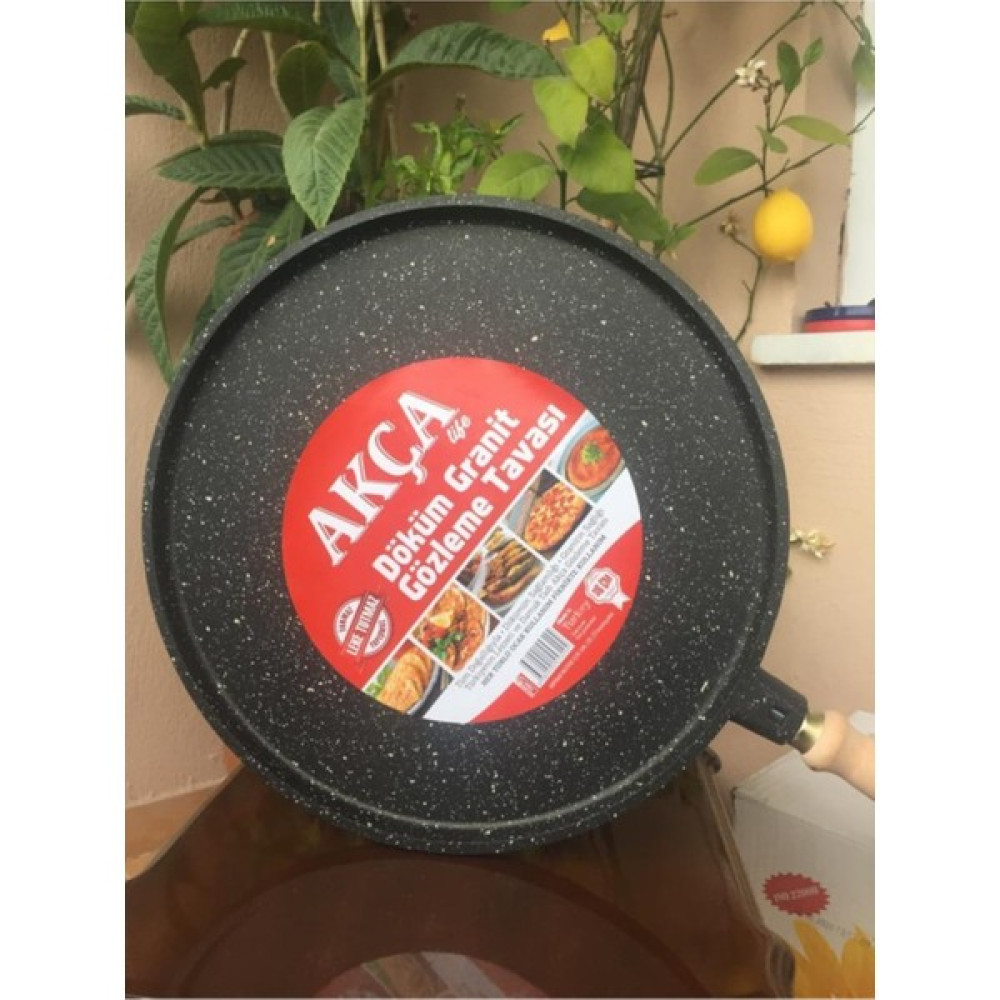 AKÇA Döküm Granit Gözleme Tavası Katmer Tavası Krep Tavası 36 cm Büyük Boy Tavalar Fiyatı