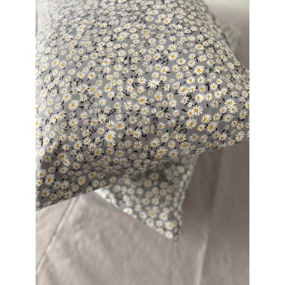 Akça Ev Daisy Çift Kişilik Çarşaf ve Yastık Kılıfı - 240 x 260 cm - Gri Çarşaf Fiyatı