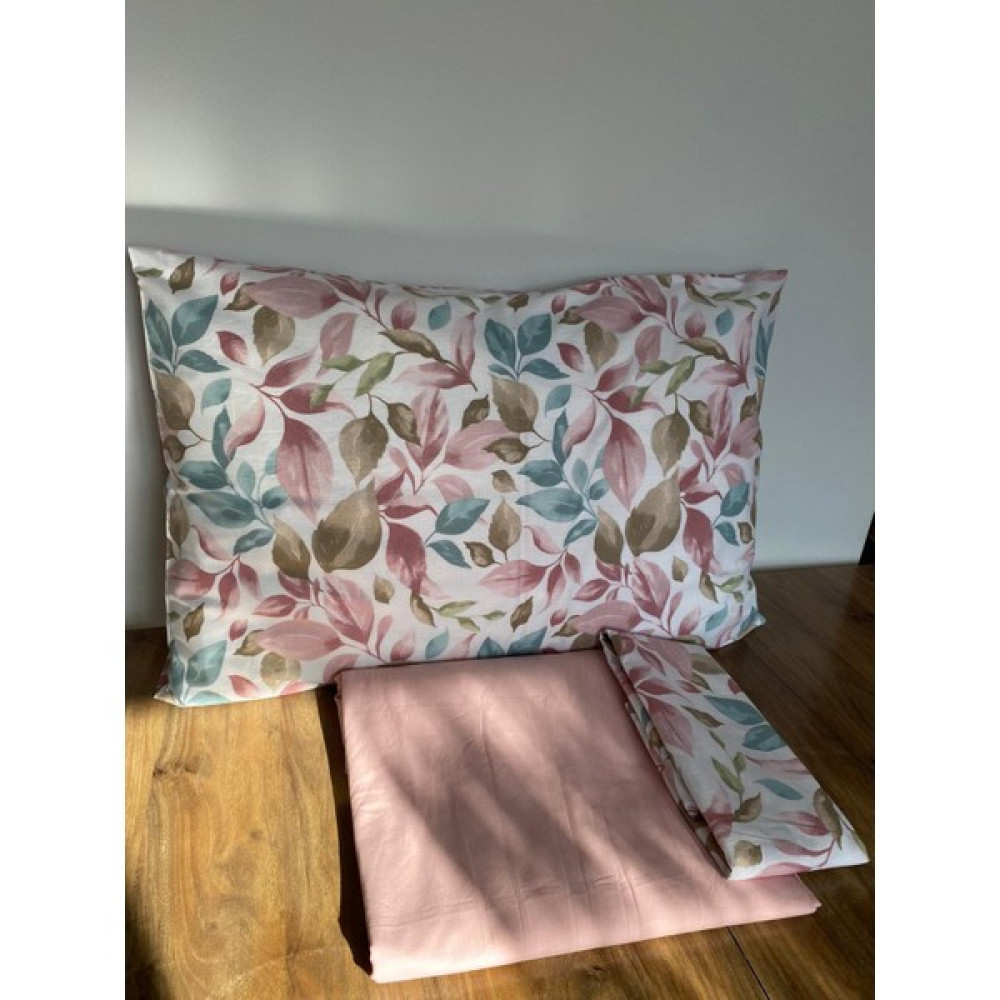 Akça Ev Leaves Tek Kişilik Çarşaf ve Yastık Kılıfı - Pembe - 160x240cm Çarşaf Fiyatı
