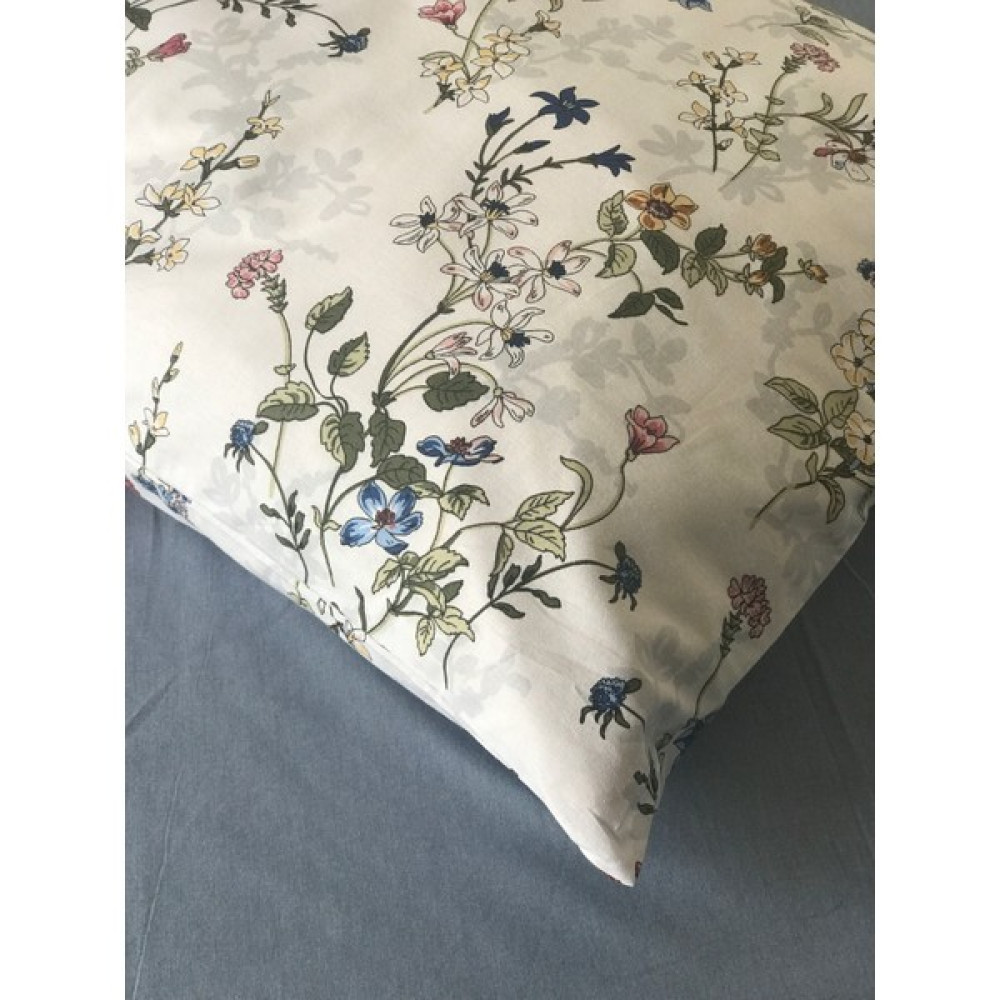 Akça Ev Lilyum Tek Kişilik Çarşaf ve Yastık Kılıfı - 160 x 240 - Beyaz - Mavi Çarşaf Fiyatı