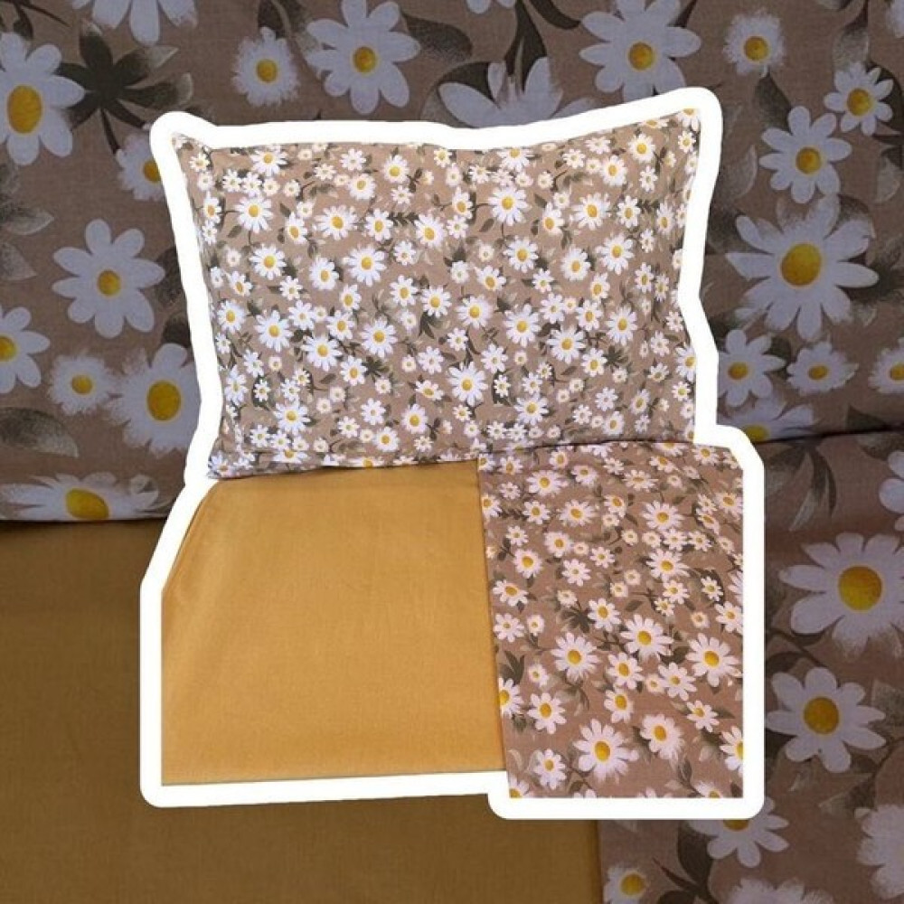 Akça Ev Papatya Pamuk Tek Kişilik Çarşaf ve Yastık Kılıfı - 160 x 240 cm - Sarı Çarşaf Fiyatı