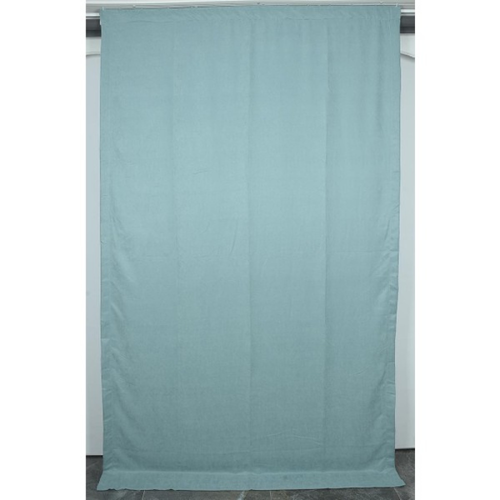 Akça Tekstil Dokuma Su Yeşili Renk (Ekstrafor Büzgülü) Tek Kanat Fon Perde 150X260 cm - 150 x 260 cm Fon Perde Fiyatı