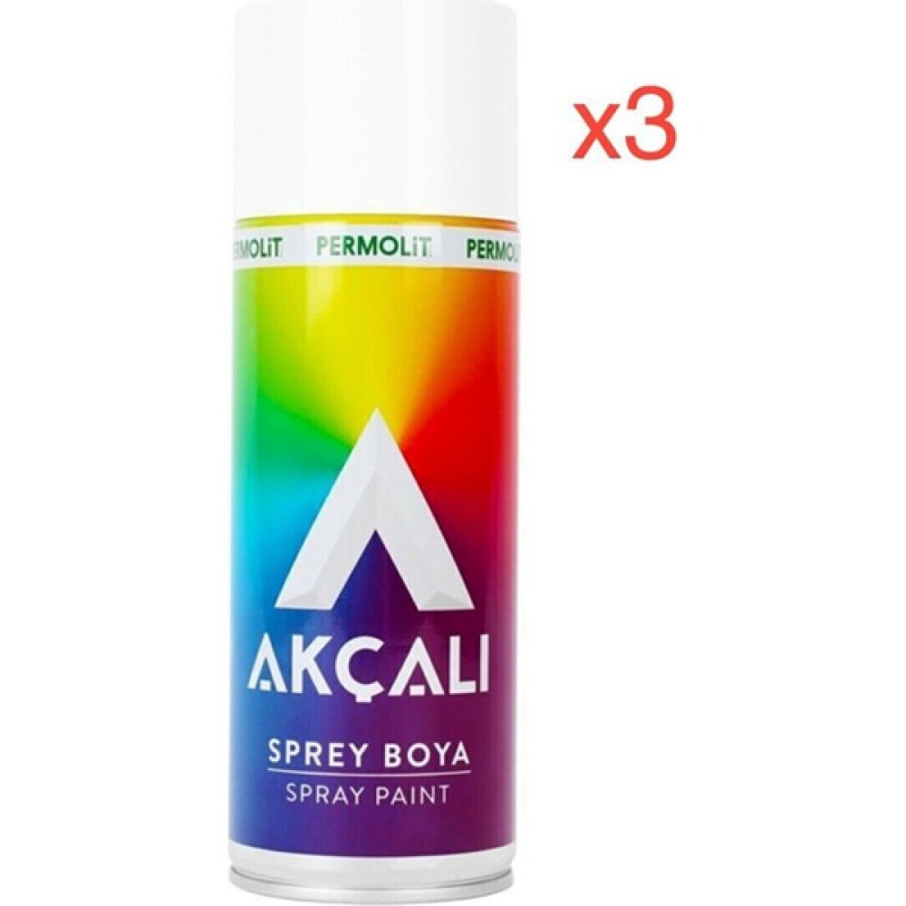 Akçalı Sprey Boya 3'lü Set (Boncuk Mavi 324 - 400 ml / 3 Adet Sprey Boya + 1 Adet Eldiven) Oto Boyaları Fiyatı