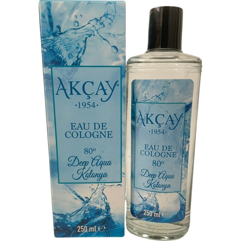 Akçay Deep Aqua Kolonyası 80° 250 ml Kutulu Cam Şişe Kolonya & Gülsuyu Fiyatı