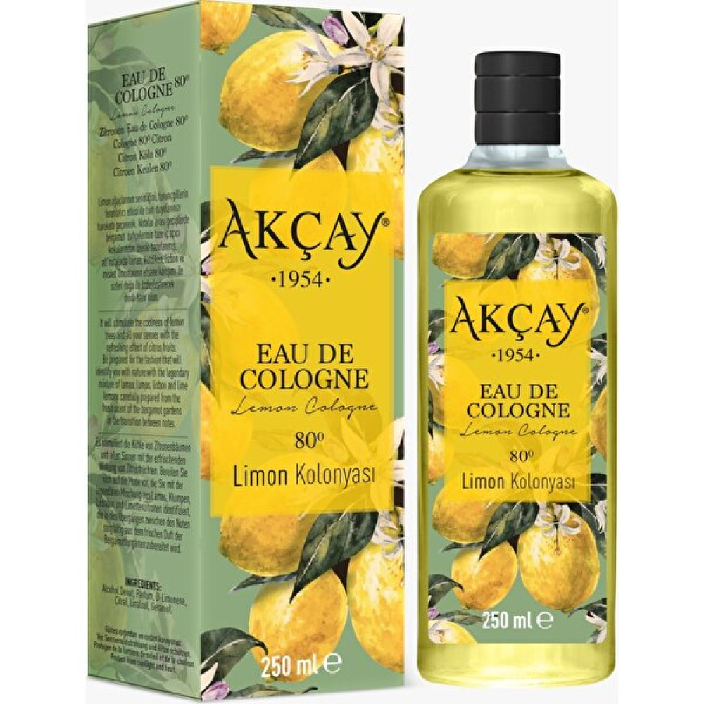 Akçay Limon Kolonyası 250 ml Cam Kutulu Kolonya & Gülsuyu Fiyatı
