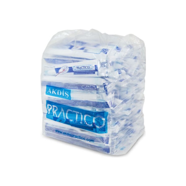 Akdiş Practico Orta Sert Kendinden Macunlu Jelatinli Tek Kullanımlık Diş Fırçası 100'lü Paket, Unisex, Türkiye Diğer Fiyatı
