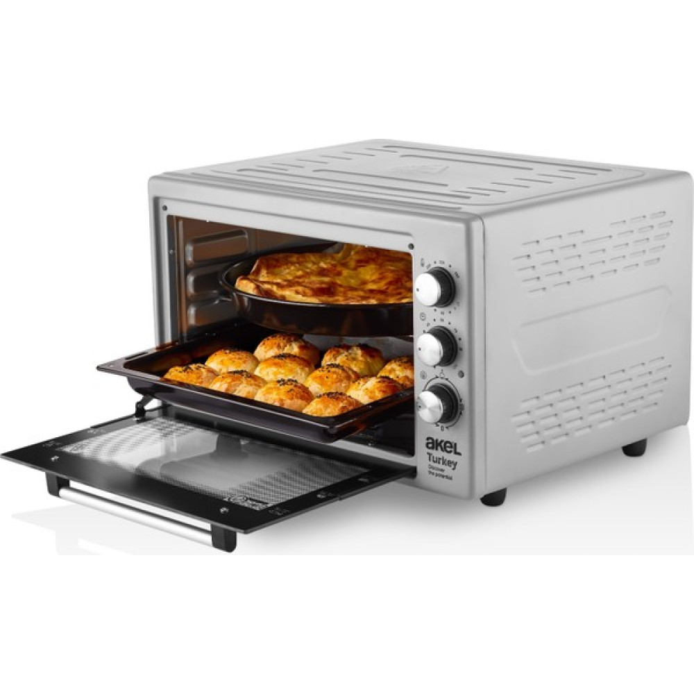 Akel AF280L Lambalı, Termostatlı, Saatli 32 Litre Midi Fırın - Gri Mini / Midi Fırınlar Fiyatı