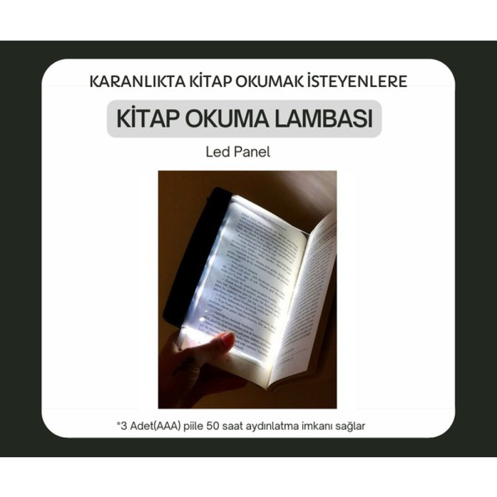 Akela Home Kitap Okuma Lambası Karanlıkta Kitap Okumak Için Işıklı LED Panel - Siyah Masa Lambası Fiyatı