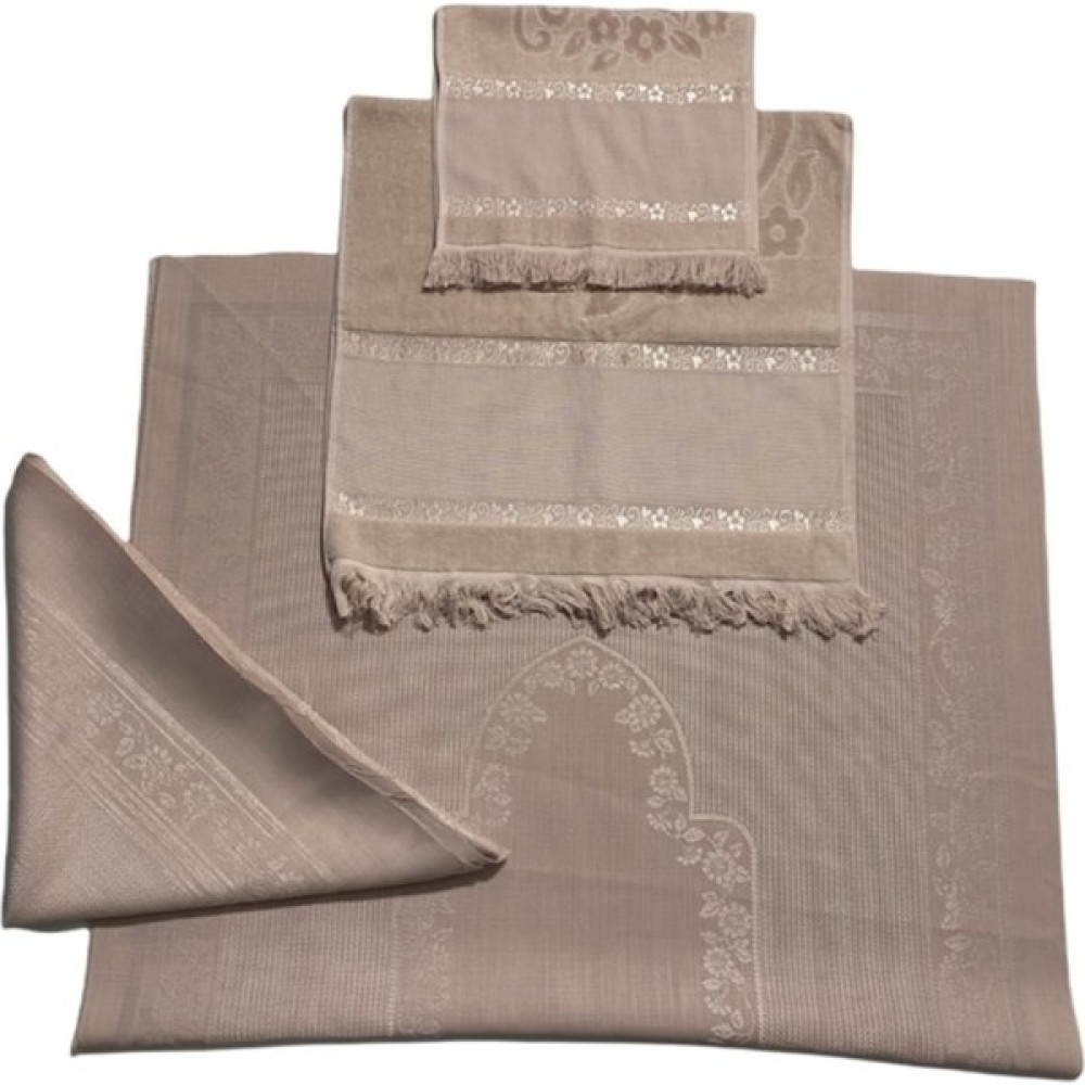 Akella Etamin Işleme Saccade Havlu Bohçaseti - 118 x 81 cm - Pudra Seccade Fiyatı