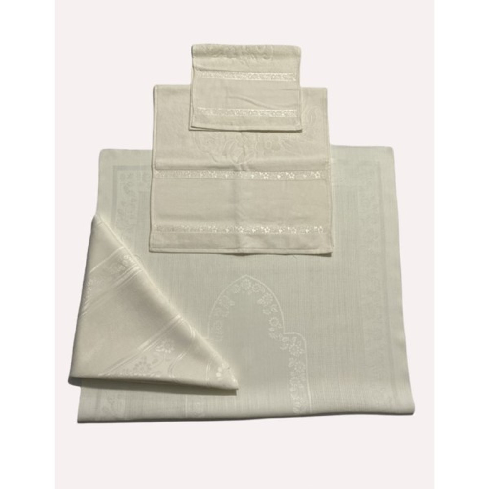 Akella Etamin Işleme Seccade Havlu Bohçatakımı - 118 x 81 cm - Krem Seccade Fiyatı