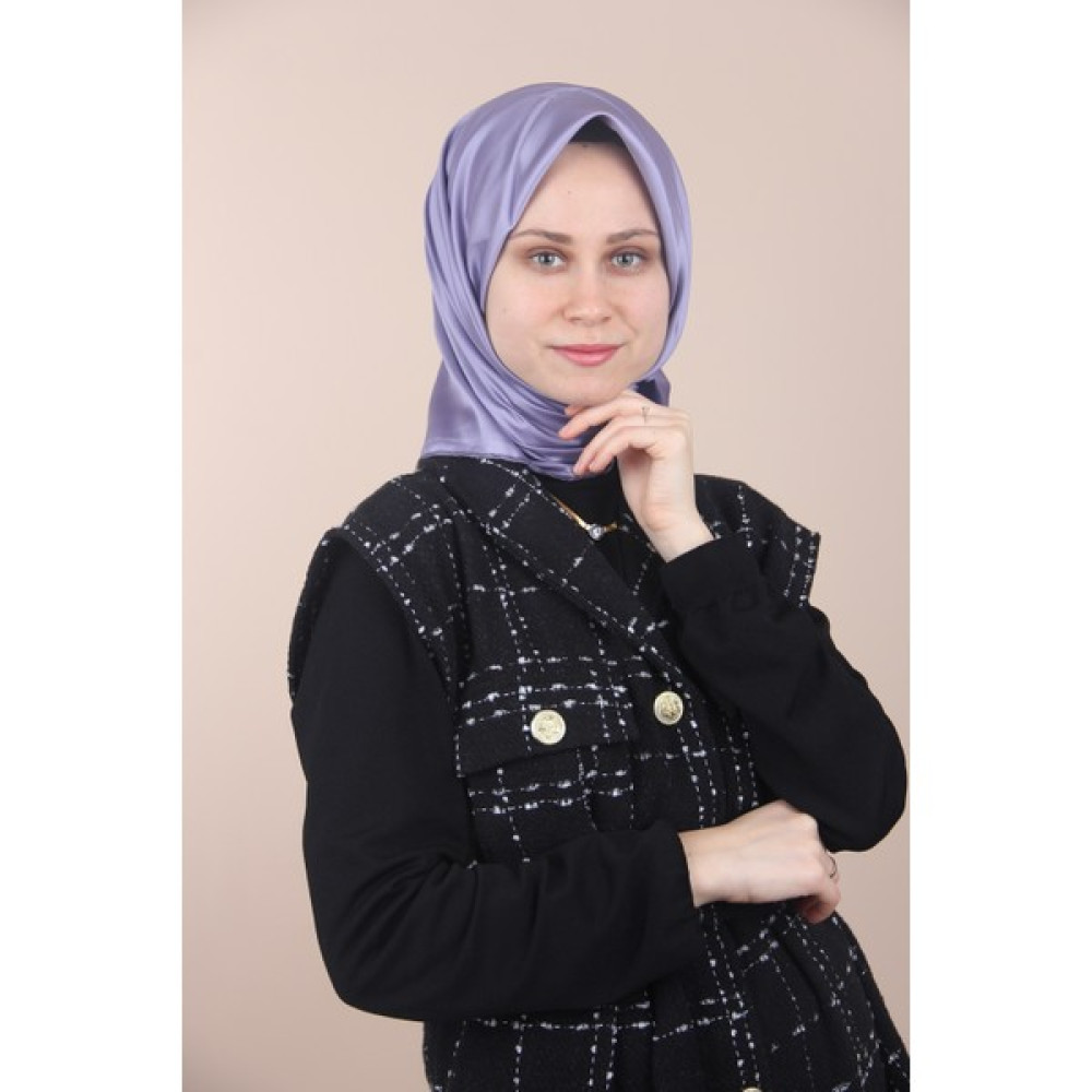 Aker Lavanta Beyaz Ipek Düz Twill Eşarp Eşarp Fiyatı
