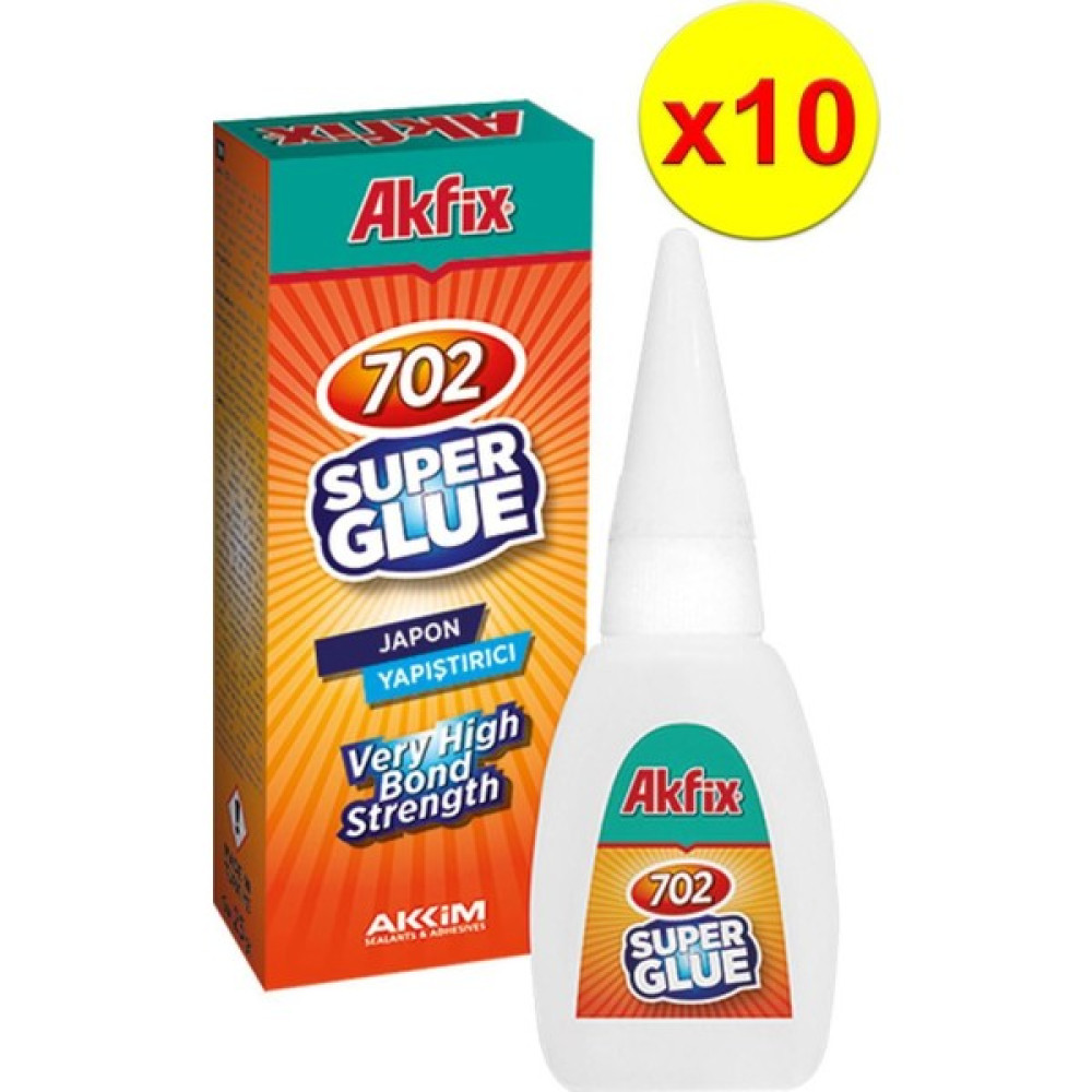 Akfix 702 Süper Hızlı Japon Yapıştırıcı 25GR. 10'lü Nalburiye & Hırdavat Fiyatı