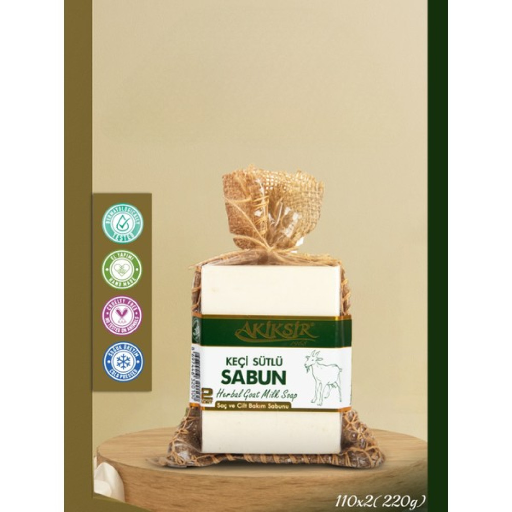 Akiksir Doğal Keçi Sütlü Sabun 2x110g 220g Sabunlar Fiyatı
