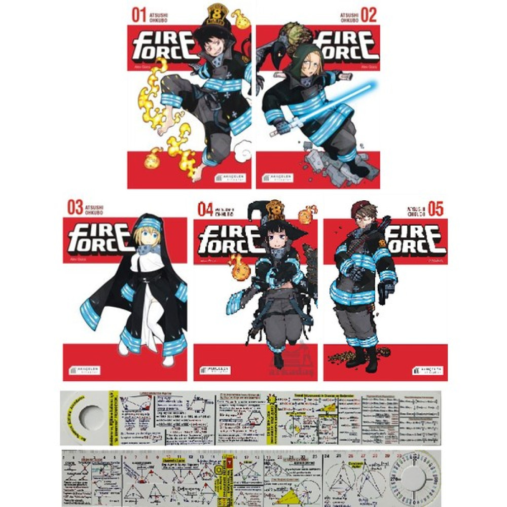 Akılçelen Kitaplar Fire Force 1-2-3-4-5. Ciltler Manga Seti + Matematik Öğreten Ayraç Çizgi Roman Fiyatı