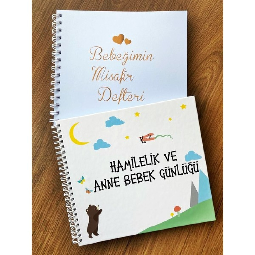 Akıllı Adam Yayınları 2'li Defter Seti Hamilelik ve Anne Bebek Günlüğü Defteri ve Bebeğimin Misafir Defteri Anne, Bebek Fiyatı