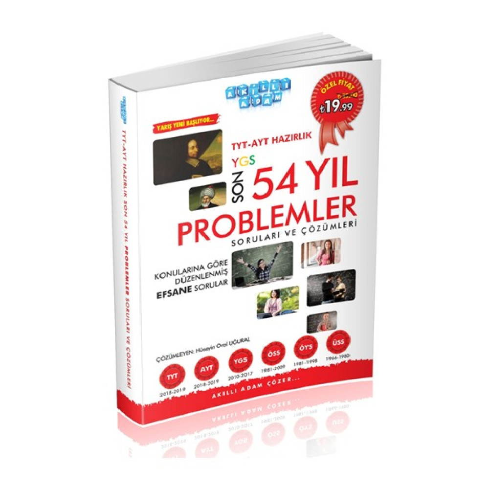 Akıllı Adam Yayınları Yks TYT AYT Hazır'lik Problemler Çıkmış Sorular Son 54 Ders Sınav Kitapları Fiyatı