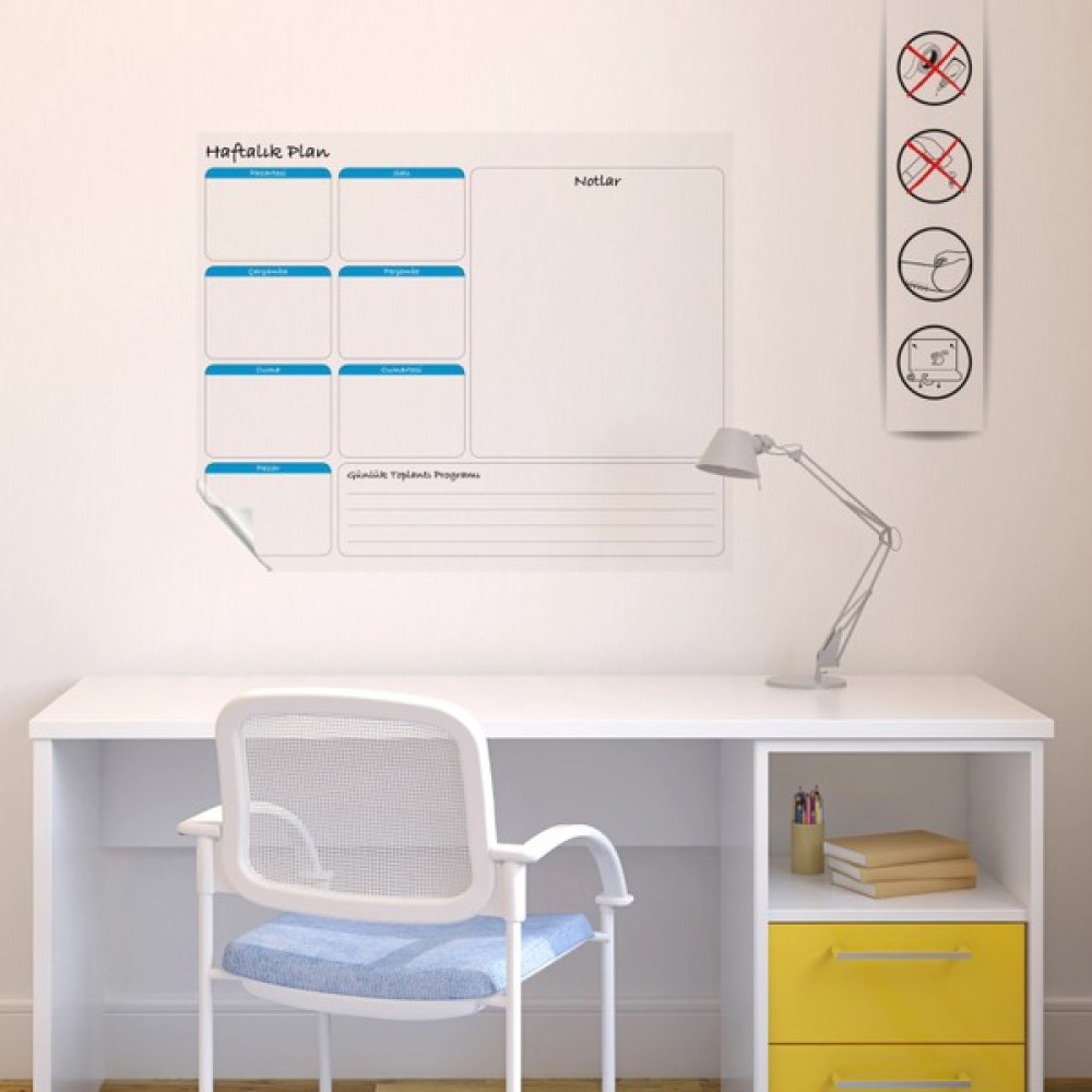 Akıllı Kağıt Statik Kağıt Haftalık Planlayıcı (Model -1) 56 cm x 70 cm 11 - Renkli - 1 Adet Oto Boyaları Fiyatı
